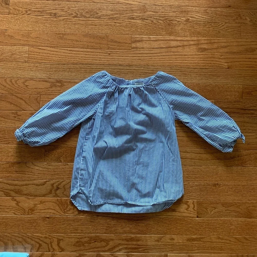 Crewcuts size 6-7 blue/white striped top